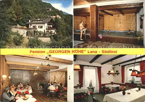 Lana Meran Pension Georgen Hoehe Suedtirol Hallenbad Gaststube Kat. Italien