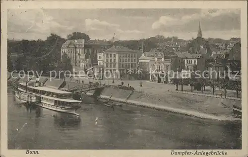 Bonn Rhein Dampfer Anlegebruecke Fahrgastschiff Kat. Bonn