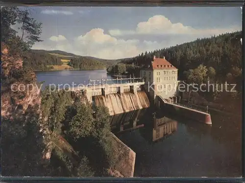 Hoellensteinsee mit Staumauer und Kraftwerk Kat. Viechtach