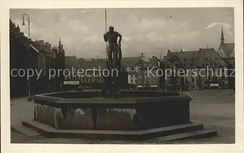 Eger Erlau Markt mit Brunnen Wastl Kat. Eger