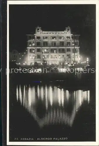 Abbazia Istrien Albergo Palazzo bei Nacht / Seebad Kvarner Bucht /Primorje Gorski kotar