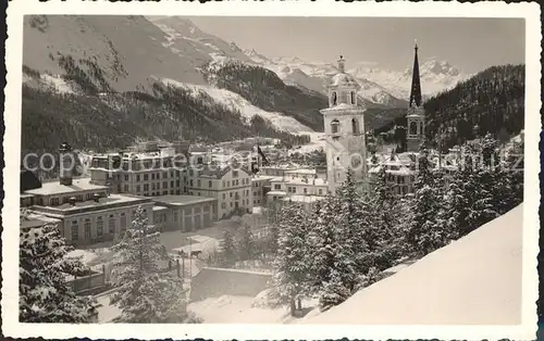 St Moritz GR mit schiefem Turm Kat. St Moritz