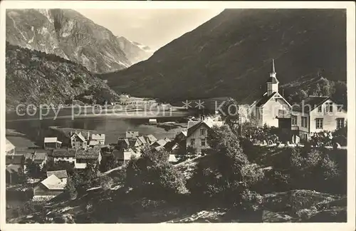 Hellesylt Ortsansicht mit Kirche Kat. Norwegen