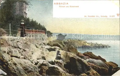 Abbazia Istrien Felsen am Suedstrand / Seebad Kvarner Bucht /Primorje Gorski kotar