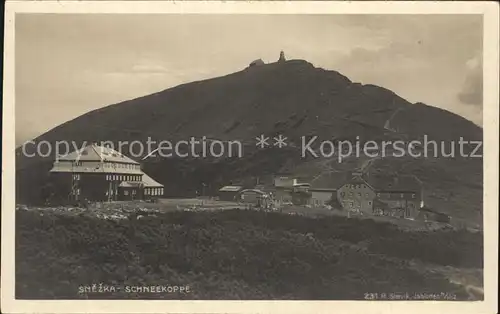 Krkonose Riesenbaude Schneekoppe Kat. Polen