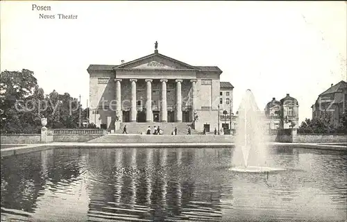 Posen Poznan Neues Theater Fontaene Kat. Poznan