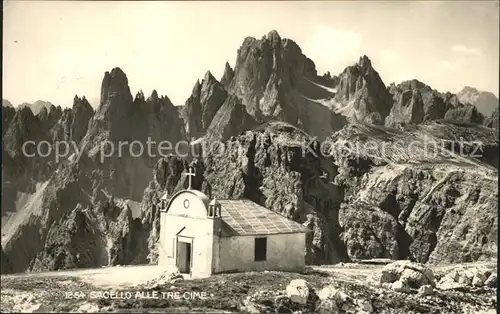 Tre Cime Di Lavaredo Sacello alle Tre Cime Kat. Italien