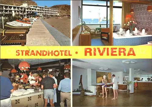Playa del Cura Gran Canaria Strandhotel Riviera Zimmer Bueffet Hotelhalle Kat. Spanien