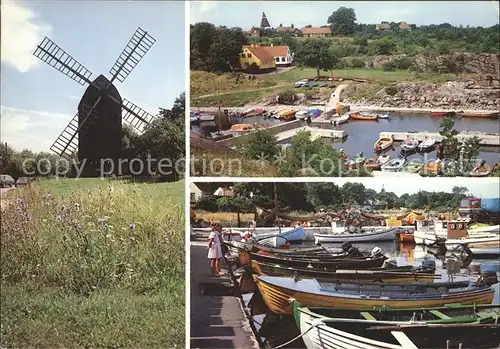 Bornholm Svaneke listed Muehle Hafenpartie Kat. Daenemark