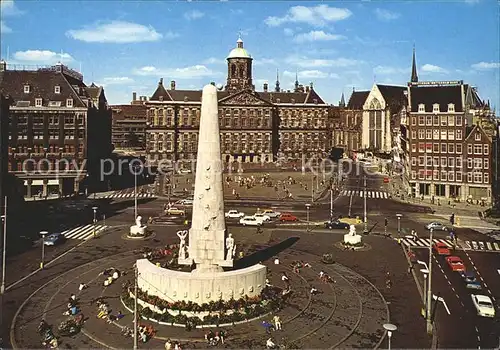Amsterdam Niederlande Dom met Koninklijk Paleis en Nationaal Monument Kat. Amsterdam