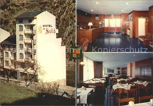 Andorra Hotel del Sola Reception Gaststube Kat. Andorra