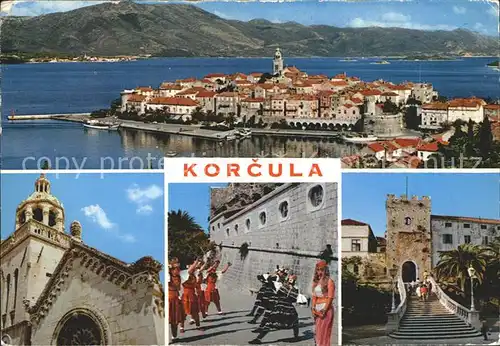 Korcula Altstadt Halbinsel Folklore Trachten Kat. Kroatien