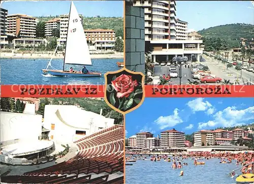 Portoroz Segelboot Freilichtbuehne Strand Hotels Kat. Slowenien