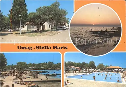 Umag Umago Istrien Stella Maris Abendstimmung Strand Swimming Pool Kat. Kroatien