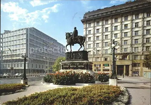 Beograd Belgrad Place de la Republique Monument Reiterstandbild Kat. Serbien
