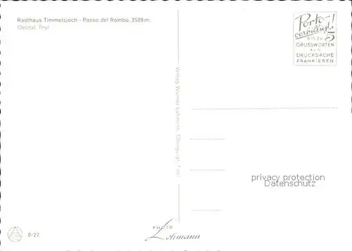 Timmelsjoch Rasthaus Passo del Rombo Gebirgspass oetztal Kat. Oesterreich