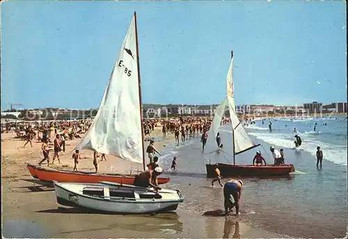 Salou Detalle de la playa Strand Segelboot Kat. Tarragona Costa Dorada