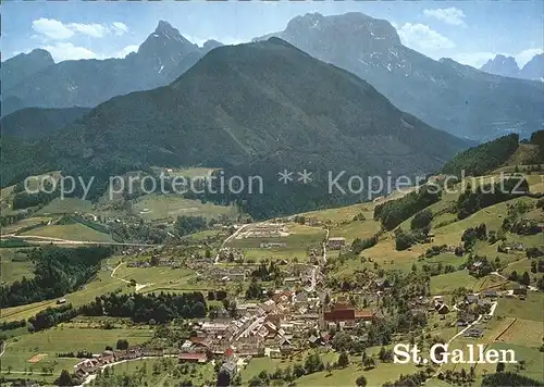 St Gallen SG Gesamtansicht mit Alpenpanorama Kat. St Gallen