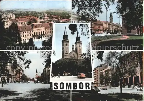 Sombor Panorama Ortsansichten Kirche Kat. Serbien