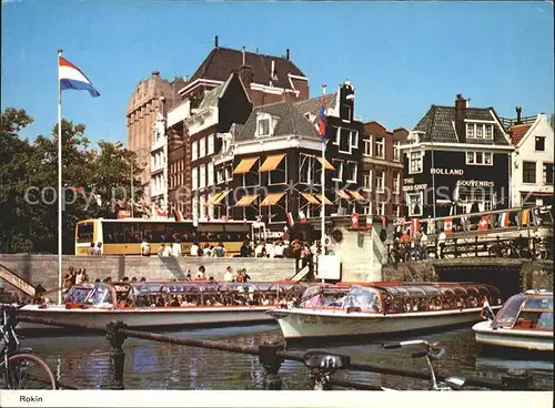 Amsterdam Niederlande Rokin Kanal Rundfahrtboote Kat. Amsterdam