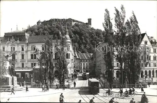 Ljubliana Lubiana Teilansicht Schloss Kat. Osrednjeslovenska