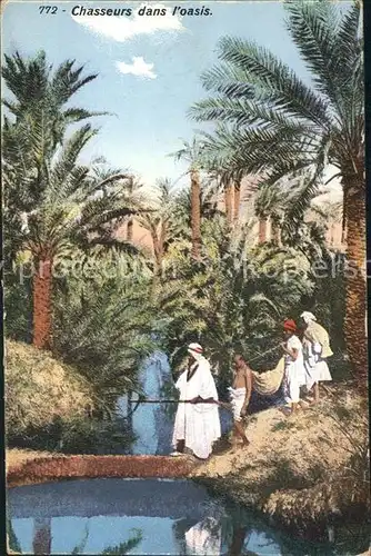 Nomaden Nomades Beduines Chasseurs dans l oasis Kat. Algerien