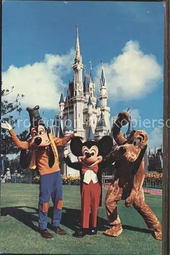 Walt Disney World Fantasyland Mickey Mouse Goofy Pluto Cinderella Castle Kat. Lake Buena Vista