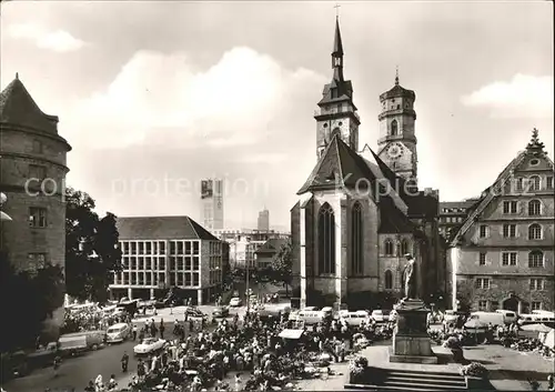 Stuttgart Schilleplatz mit Stiftskirche Kat. Stuttgart