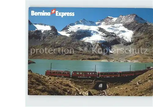 Rhaetische Bahn Bernina Express Bernina Pass Lago Bianco Piz Cambrena Kat. Eisenbahn