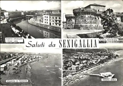 Senigallia Ponente Strand Fliegeraufnahme Rocca Roveresca Kat. Italien