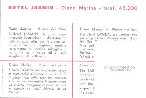 Diano Marina Hotel Jasmin Strandpartie Kat. Italien