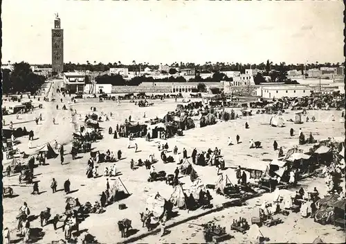 Marrakech Marrakesch Vue generale de la Place Djma el Fna Kat. Marokko