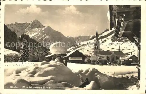 Riezlern Kleinwalsertal Vorarlberg Winterimpressionen mit Widderstein Kat. Mittelberg