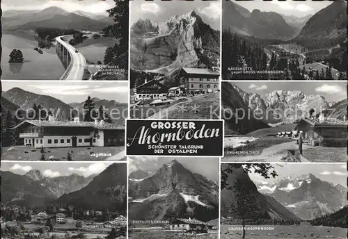 Ahornboden Alpenpanorama Bruecke Jagdhaus Hinterriss Berghuette Gasthof Kat. Vomp Tirol