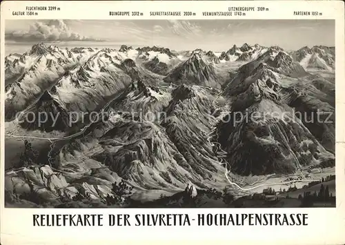 Silvretta Hochalpenstrasse aus der Vogelperspektive Kat. Gaschurn