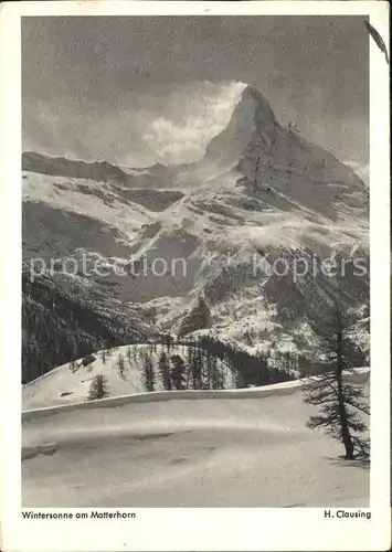 Matterhorn VS Wintersonne im Gebirge Kat. Matterhorn