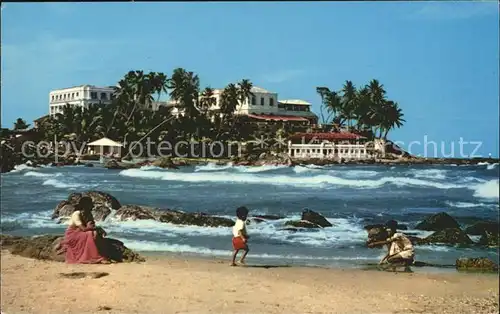 Ceylon Sri Lanka Mount Lavinia Hotel Beach Children Kat. 