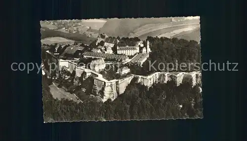 Saechsische Schweiz Festung Koenigstein Fliegeraufnahme Kat. Rathen Sachsen