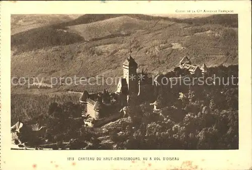 Haut Koenigsbourg Hohkoenigsburg Chateau vu a vol d oiseau Kat. Orschwiller