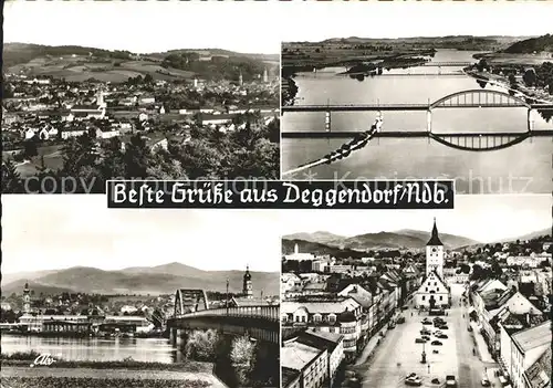 Deggendorf Donau Panorama Bruecke Panorama Ortsansicht Kirche / Deggendorf /Deggendorf LKR