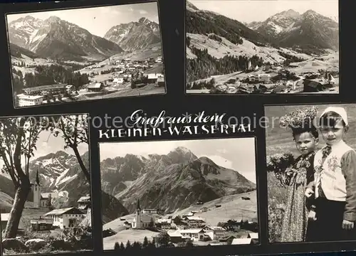 Hirschegg Kleinwalsertal Vorarlberg Panorama Teilansichten Trachtenkinder Kat. Mittelberg