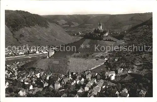 Cochem Mosel Blick von der Umkehr Schloss Kat. Cochem