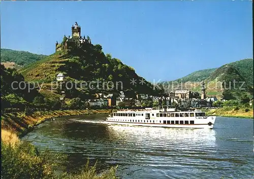 Cochem Mosel Mosel mit Schiff Kat. Cochem