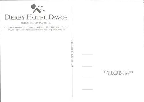 Davos Dorf GR Derby Hotel Davos / Davos /Bz. Praettigau-Davos