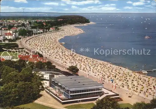 Travemuende Ostseebad Fliegeraufnahme Strand Kat. Luebeck