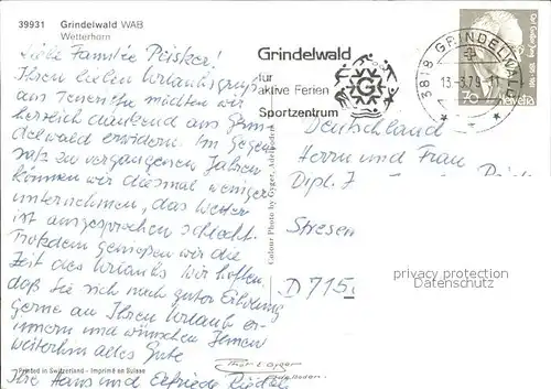 Grindelwald Wetterhorn Kat. Grindelwald