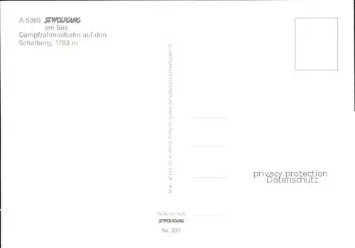 St Wolfgang Wolfgangsee Dampfzahnradbahn Schafberg  Kat. St. Wolfgang im Salzkammergut