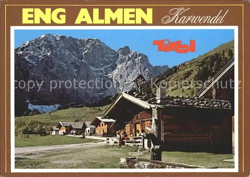 Eng Karwendel Eng Almen Gross Ahornboden Grubenkar Karwendel  Kat. Schwaz