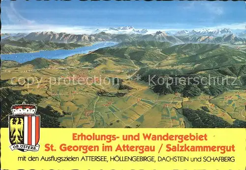 St Georgen Attergau Attersee Hoellengebirge Dachstein Schafberg  Kat. Voecklabruck