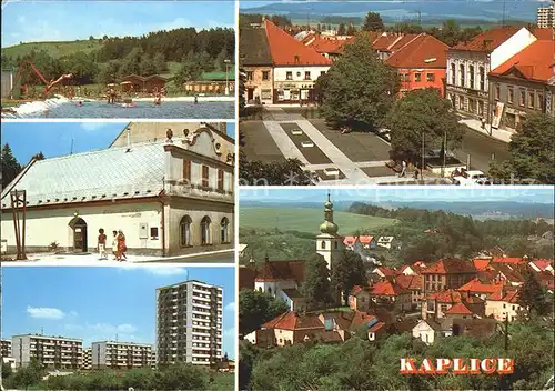 Kaplice Okres Cesky Krumlov Koupaliste Pohled radnice Sin revolucinich tradic Kat. Tschechische Republik